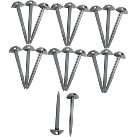 20x Piquets de Tente, 9.5cm Sardines Camping avec Trous,Piquets de Fixation Sol, Tentes Clous Bâche Piquets, pour L’ancrage des Tentes Et L'extérieur, Le Jardinage,Plage Jardin