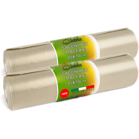 20X Sacchi per Macerie Edilizia 45x70 centimetri - Resistenti Sacchetti di Plastica per Calcinacci, Segatura, Detriti e Rifiuti Edili - Sacchi Robusti e Versatili