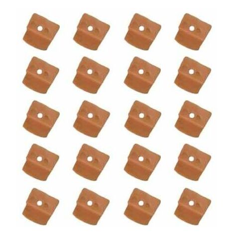 20x Support mural glace verre vitre miroir à visser plastique marron Porte miroir Taquet Protection Meuble Séjour Chambre Cuisine Salle de bain