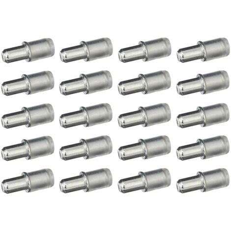 20x Taquet à tenon universel 5mm + 7mm en acier avec support plastique adapté aux étagères en verre Attache Placard Meuble Armoire Fixation Vitre Double
