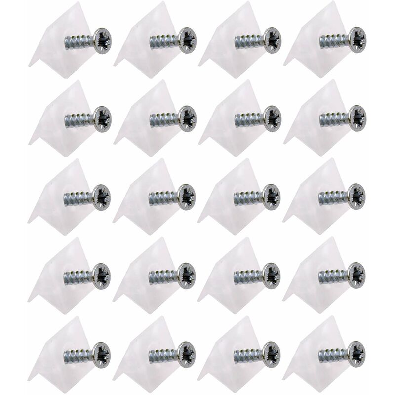 Cyclingcolors - 20x Taquet de renfort plastique transparent à vis Etagère Meuble Tiroir Cale Support Tablette Plateau Caisson