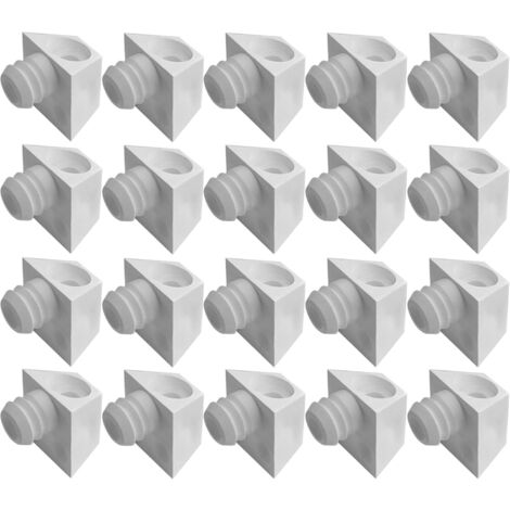 20x Taquet étagère en plastique à tenon 11mm Meuble Support Maintien Plaque Tablette Armoire, Blanc