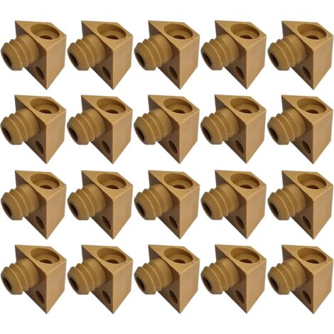20x Taquet étagère en plastique à tenon 11mm Meuble Support Maintien Plaque Tablette Armoire, Marron clair