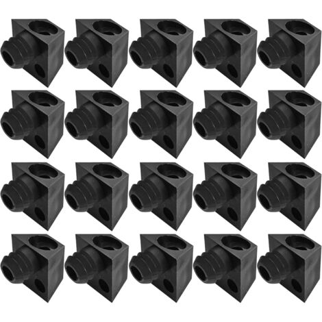 20x Taquet étagère en plastique à tenon 11mm Meuble Support Maintien Plaque Tablette Armoire, Noir