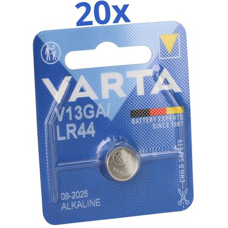 20x Varta Knopfzelle Electronics V 13 GA / A76 / LR 44 Alkaline 1,5 V 1er Blister