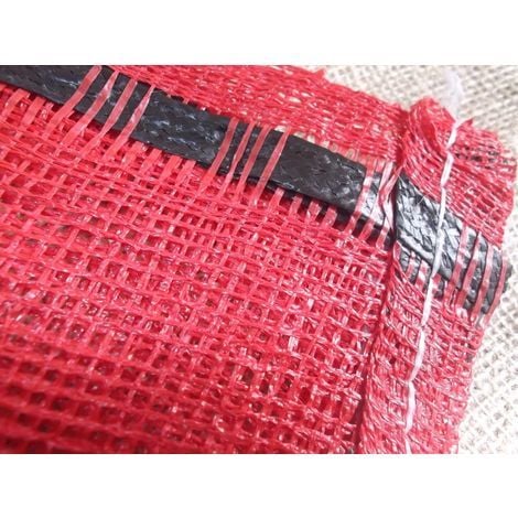 20x Yuzet 52cm x 85cm Red Close Weave Net Sack Kindling Log Vegetable bag