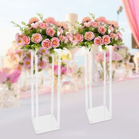 20x20x80cm2 pcs acrylique fleur stand de mariage centre de la coulisse de décoration de fleurs de table de fleurs boule de support de fleurs artificielles stand de décoration de mariage