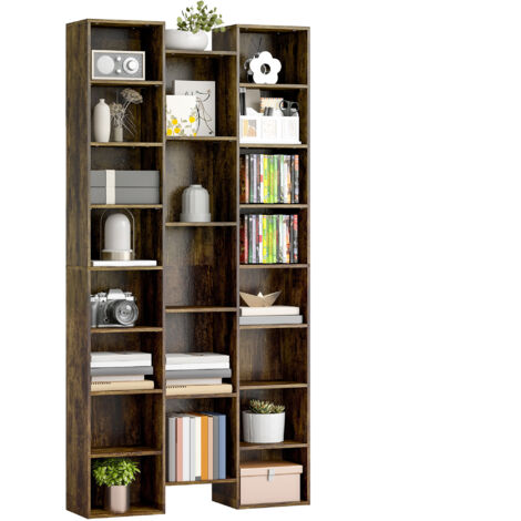21-Compartment Bookshelf - Brown