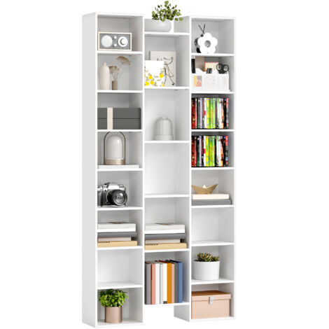 21-Compartment Bookshelf - White