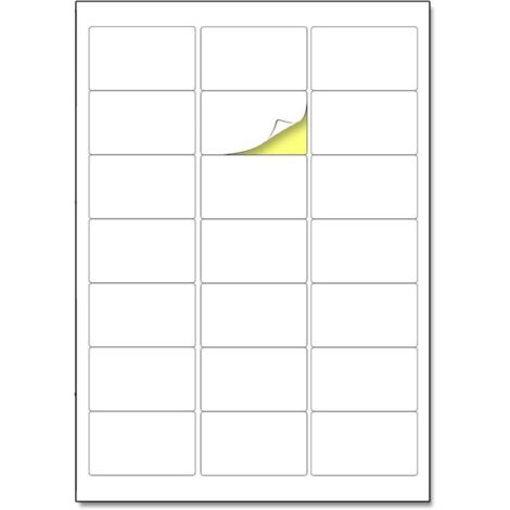 21 étiquettes/feuille, 50 feuilles, A4 Étiquettes Autocollantes Imprimable Blanc - 63,5 x 38,1 mm