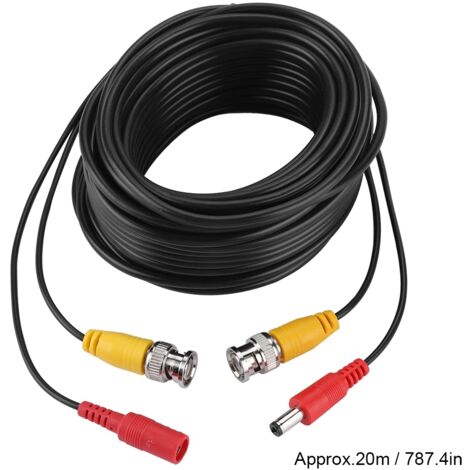 2,1 mm BNC-Videoverlängerungskabel für CCTV-Systeme, gewerbliche und private Nutzung (20 Meter)