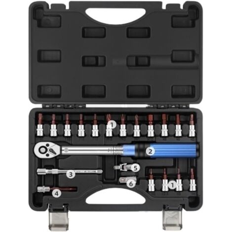 21 PCS Home Kit de réparation de voiture, clé à cliquet réglable 1 / 4 carré Drive outil à main