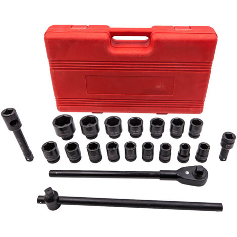 21 pezzi 3/4" Drive Deep Impact Sockets & Socket Sets19mm-30mm-50mm 3/4" Ratchet