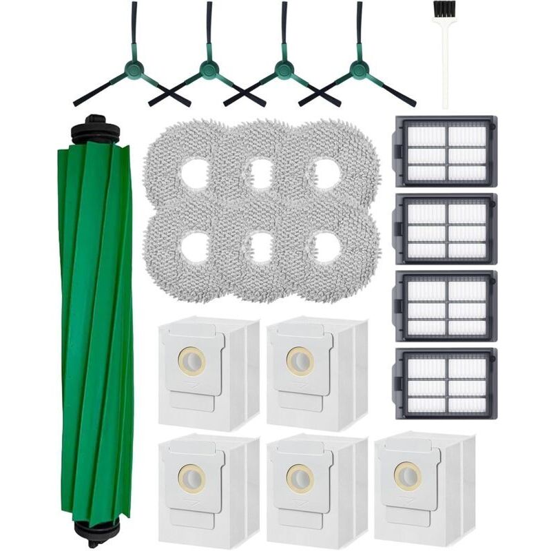 21-Piece Replacement Kit for iRobot Roomba Plus 405/505 Combo Robot Vacuum Cleaner: 1 Rotating Brush, 4 Side Brushes, 5 Dust Bags, 4 HEPA Filters, 6