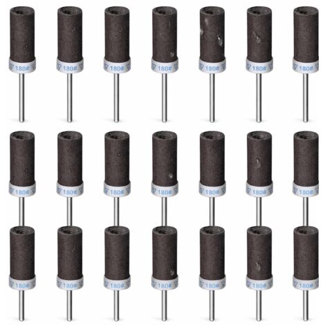 21 Pièces 180 Grains Tambour De Ponçage pour Dremel Outils Rotatifs, Manchons de Ponçage avec Tige de 1/8" pour Polissage et Ponçage