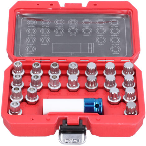 21 pièces écrous de roue de verrouillage, dissolvant de vis, ensemble d'outils de retrait de remplacement pour E12 E21 E23 E24 E38 E81