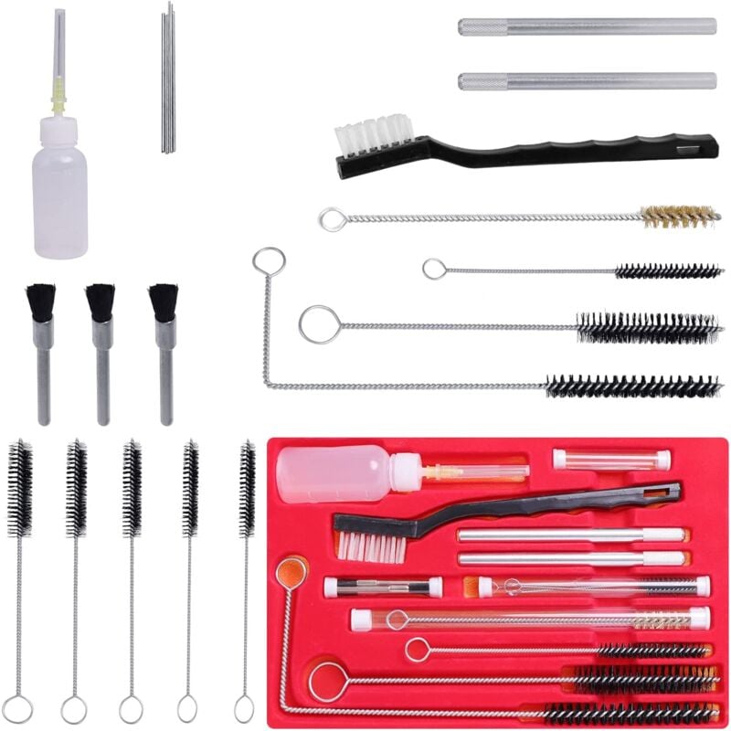 21 pièces hvlp kit de Nettoyage de Pistolet, Brosse de Nettoyage de Pistolet de Peinture à air pour Outils pneumatiques hvlp Brosse à air Gravity