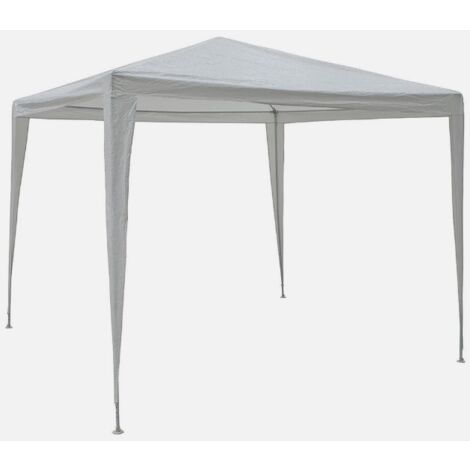 21 SHOP® Stand Gazebo 3x3 metri h 2.70mt bianco copertura impermeabile idrorepellente da Giardino, montaggio rapido, con kit ancoraggio per fiere, terrazzo, feste, patio, estate