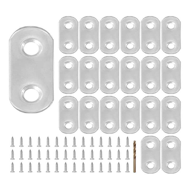 Image of 21 STÜCKE 1,42 X 0,63 Zoll Gerade Klammer, Edelstahl Flache Halterung