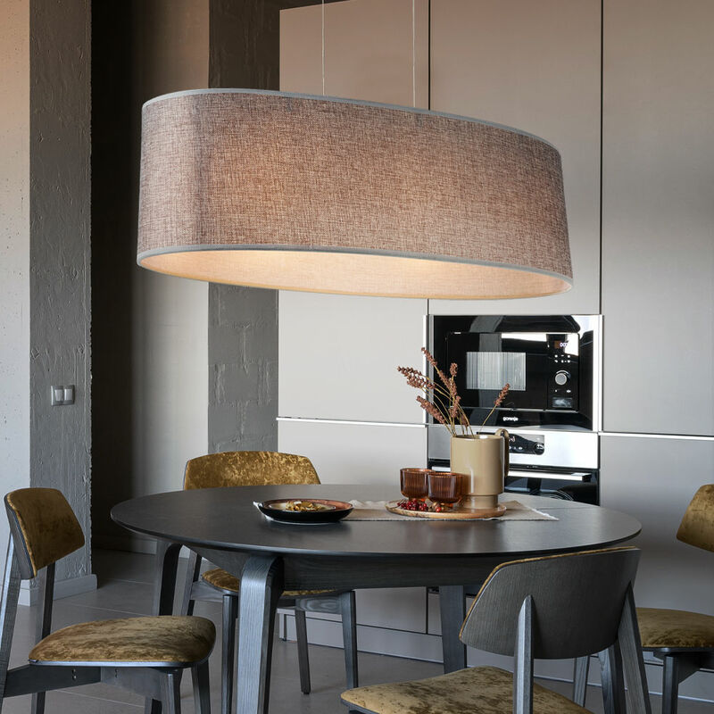 

Lámpara colgante de techo LED de 21 vatios, iluminación textil, lámpara colgante redonda