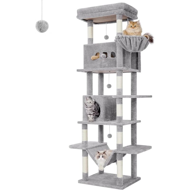 210 cm Grand Arbre à Chat, Tour à Chat pour Chats d'intérieur