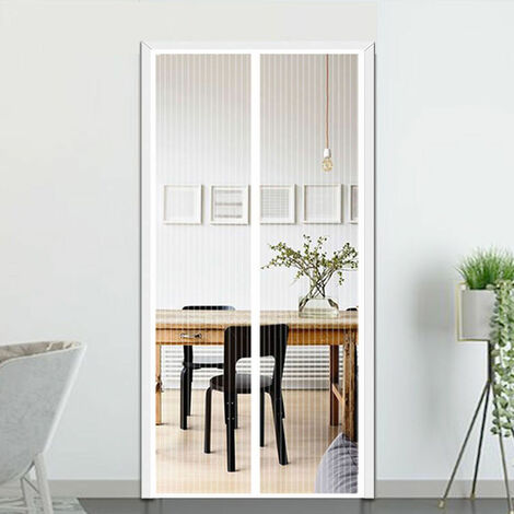 210 x 100cm Moustiquaire pour Portes, Avancée Rideau Magnétique Anti-insectes pour Porte de Balcon, porte Cave, Porte de Terrasse, Kit d'installation Complet