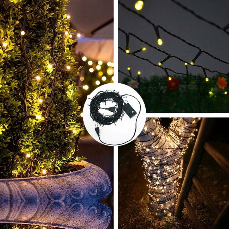 

5*100 luces LED de cadena IP44 luces blancas cálidas impermeables de 8M para fiesta de Navidad