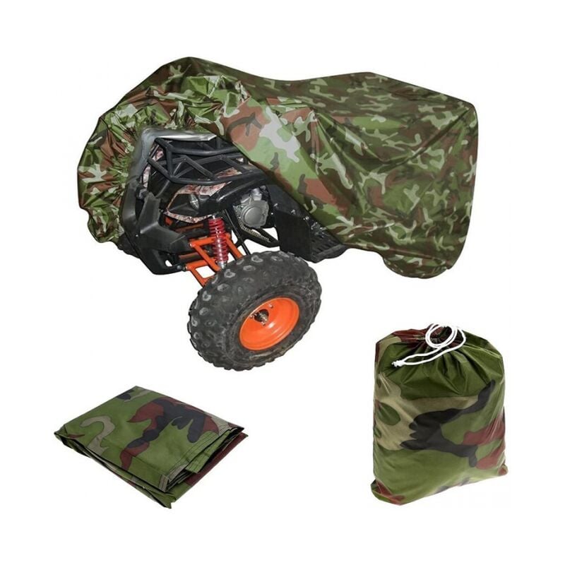 220×98×106CM Extérieure Housse Bâche Protection pour atv Moto Quad Imperméable Anti -uv Camouflage, atv Quad Cover Lourd Housse de Vélo Electrique