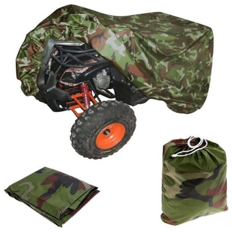 210×120×115CM Extérieure Housse Bâche Protection pour ATV Moto Quad Imperméable Anti -UV Camouflage, ATV Quad Cover Lourd Housse de Vélo Electrique