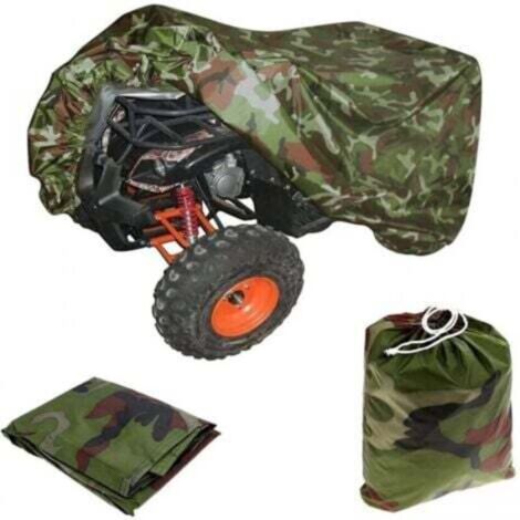 210×120×115CM Extérieure Housse Bâche Protection pour ATV Moto Quad Imperméable Anti -UV Camouflage, ATV Quad Cover Lourd Housse de Vélo Electrique