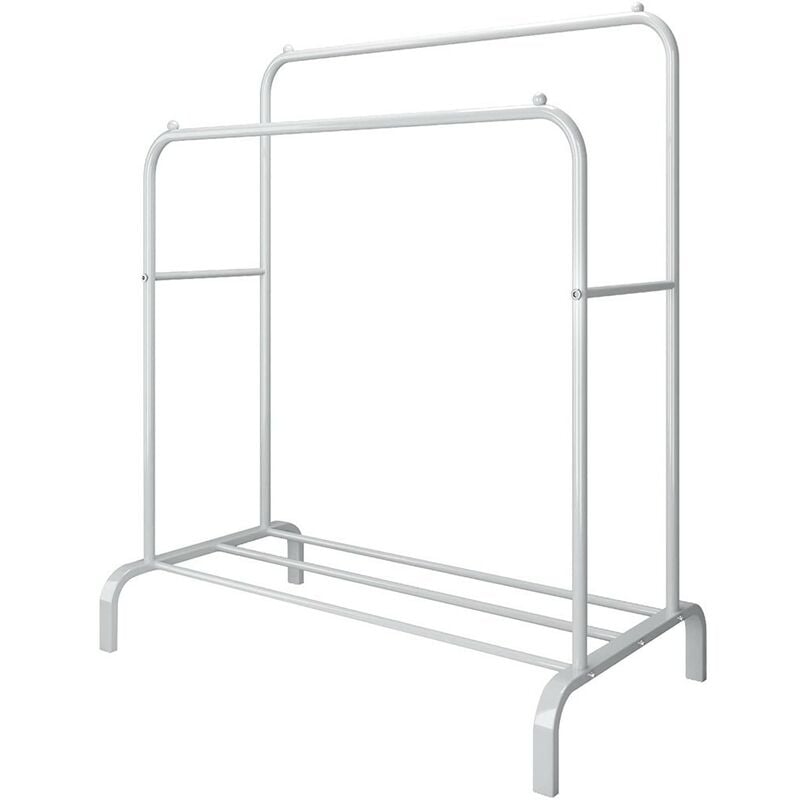 Mediawave Store - 210962 Portemanteau multifonction à double tringle avec étagère de rangement