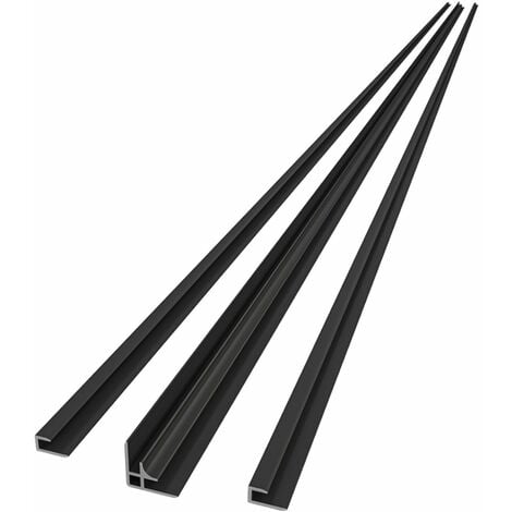 210cm Eckprofil mit Kantenprofil Aluminium Profil für 3mm Aluverbundplatte Matt Schwarz