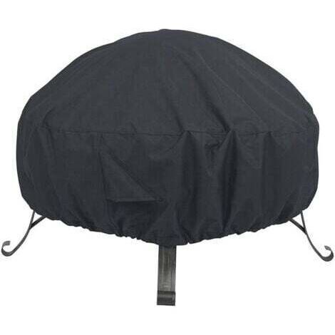 210D Housse de brasero ronde de 85 cm de diamètre x 40 cm,housse imperméable et coupe-vent,noir