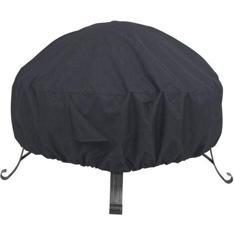 210D Housse de brasero ronde de 85 cm de diamètre x 40 cm,housse imperméable et coupe-vent,noir