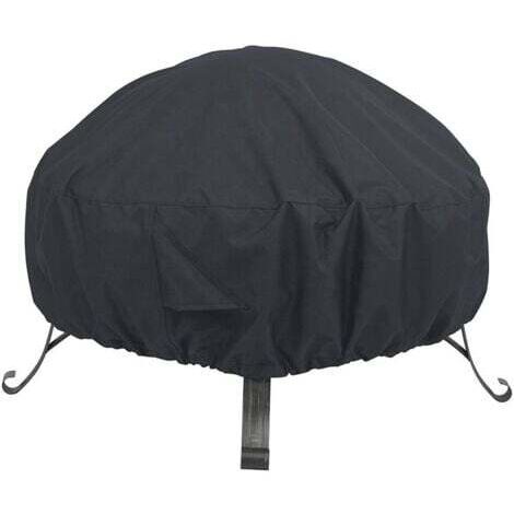 210D Housse de brasero ronde de 85 cm de diamètre x 40 cm,housse imperméable et coupe-vent,noir