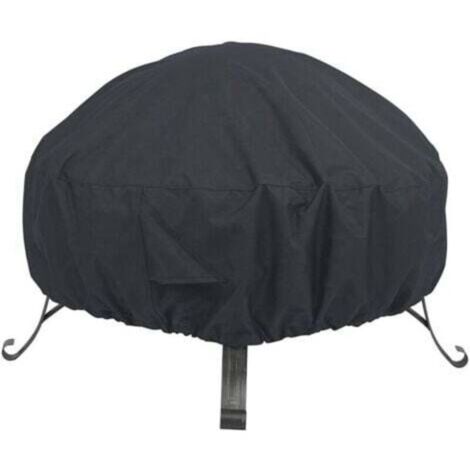 210D Housse de brasero ronde de 85 cm de diamètre x 40 cm,housse imperméable et coupe-vent,noir