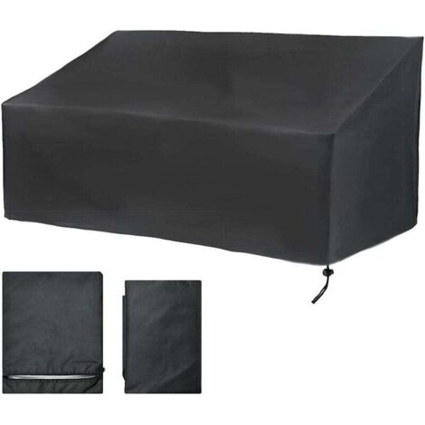 210D Möbelabdeckung für 2-Sitzer-Bank, 134 x 66 x 89 cm, staubdichte Abdeckung für Gartenbänke, wasserdicht und sonnengeschützt