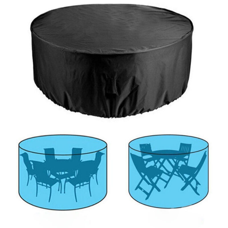 210D Oxford couverture de protection ronde extérieure en tissu, couverture imperméable à l'eau et à la poussière pour meubles de jardin - 185x110cm