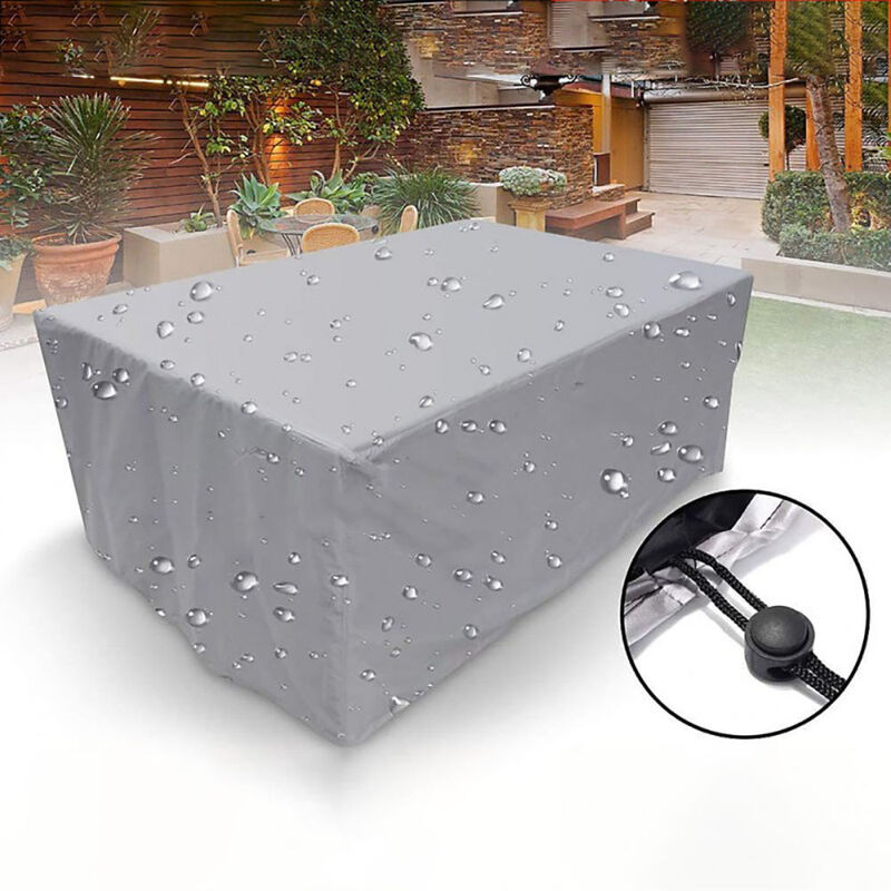 210D Oxford tissu extérieur argent meubles couverture jardin étanche couverture cour table et chaise combinaison housse anti-poussière, 30813889cm