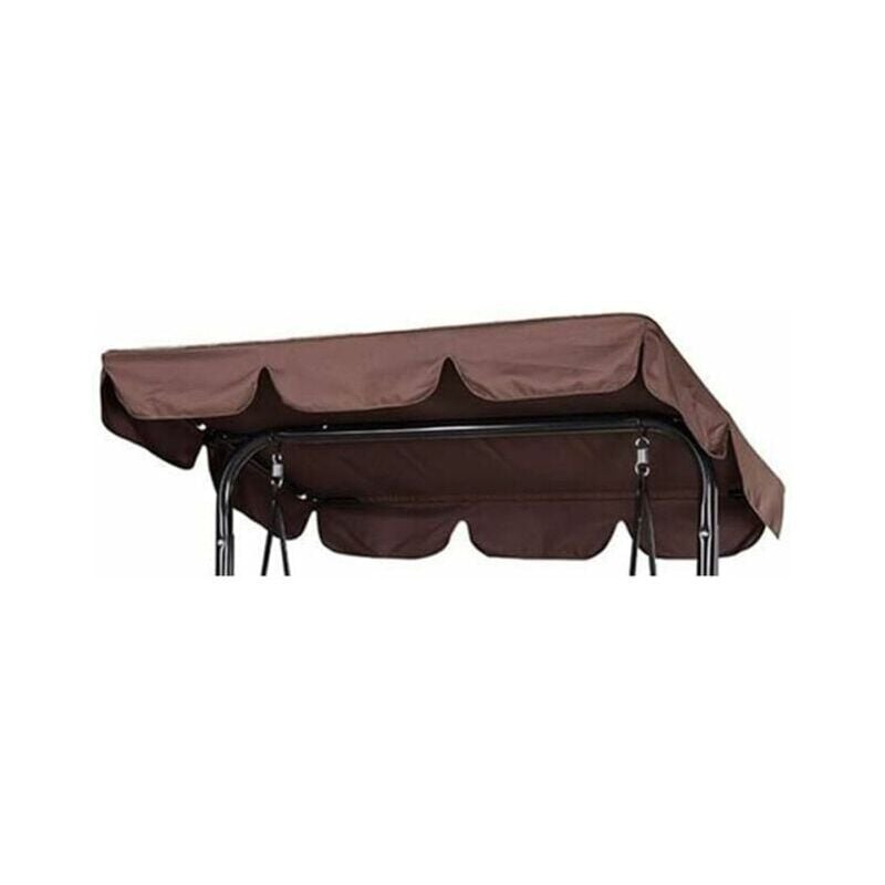 210D Toit de Rechange pour Balanc de Jardin Imperméable en Toit de balançoire Canopée pour Balanc Remplacement Pare- à Bascule Jardin Anti-UV (Café,