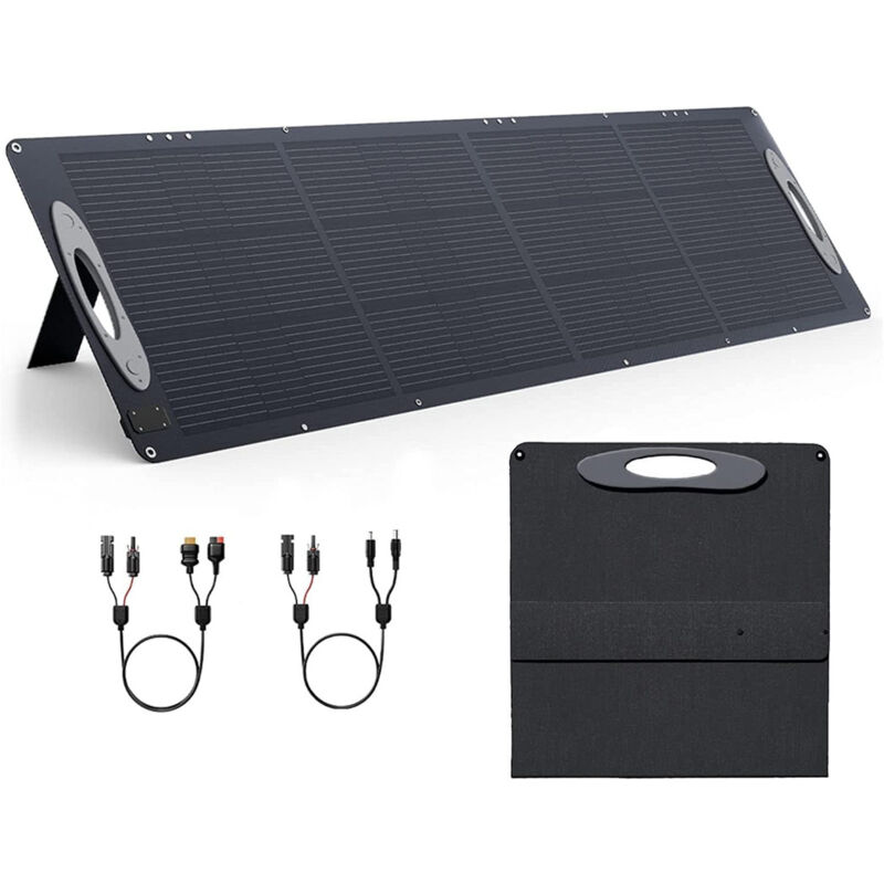 210W panneau solaire Portable Pliable avec Support Réglable, Câble Photovoltaïque pour la Plupart des Power Station,Camping Extérieur
