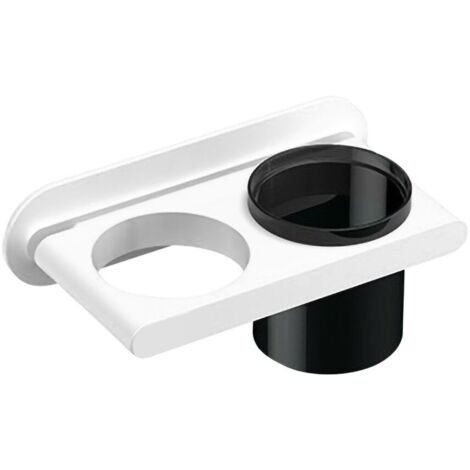211051 Soporte para secador de pelo multifuncional de pared con 2 compartimentos  Color: Blanco