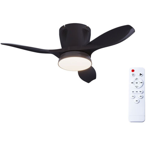21,2 pouces ventilateur plafond, 3 vitesses, ventilateur suspendu de 42 W avec éclairage, température de couleur comprise entre 3 000 et 6 500 K, noir