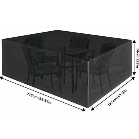 (213 x 132 x 74 cm) Rechteckige Oxford-Tischdecke für Gartenmöbel mit UV-Schutz