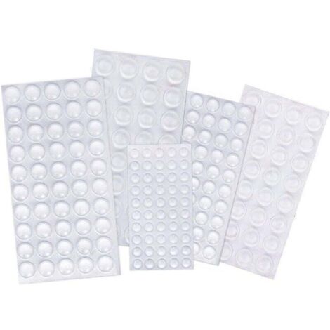 214Pcs Pieds Adhésifs Transparente, Butées de Protection en Caoutchouc pour Meubles, Tampons Autoadhésifs