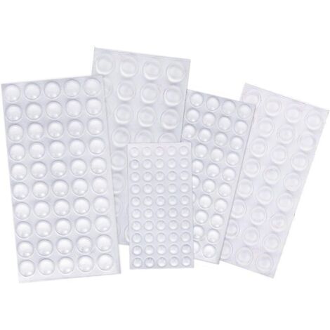 214Pcs Pieds Adhésifs Transparente, Butées de Protection en Caoutchouc pour Meubles, Tampons Autoadhésifs