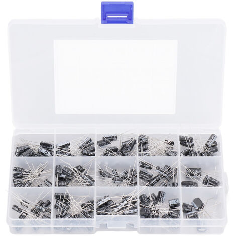 215 Pièces Kit Condensateurs Électrolytiques 0.1uF‑330uF Aluminium 15 Valeurs pour Ampli Audio et Circuits Électroniques