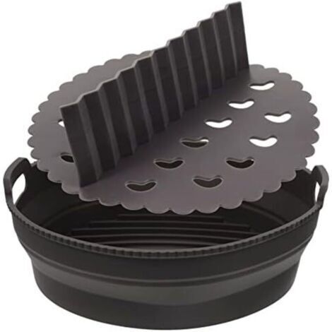 21,5x12 cm 1 set tappetino rotondo in silicone per friggitrice a doppia pentola, accessori da cucina, accessorio da cucina, vassoio in silicone per friggitrice ad aria, stampi in silicone per friggitr
