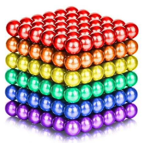 3 mm Magnetic Balls 512 PCS Eight Colors Magnet Ball Cube Fidget Gadget Toys Rare Earth Magnet Office Desk Toy Games Multi Color Beads Stress Relief Toys for Adults 