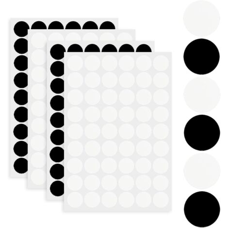 216 Pièces (Noir, Blanc) Auto-Adhésif Trou de Vis Autocollants, Capuchons Autocollants pour Vis, Vis Trou Autocollants, Autocollants Trous de Vis